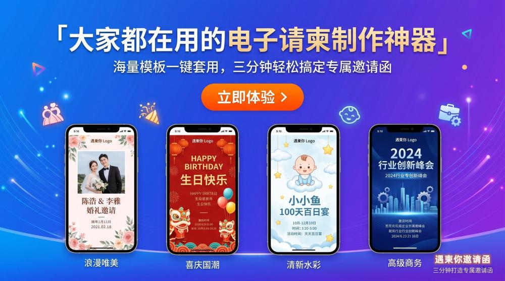 无版权免费寿宴邀请函模板｜一键套用，老人过寿省心不踩雷
